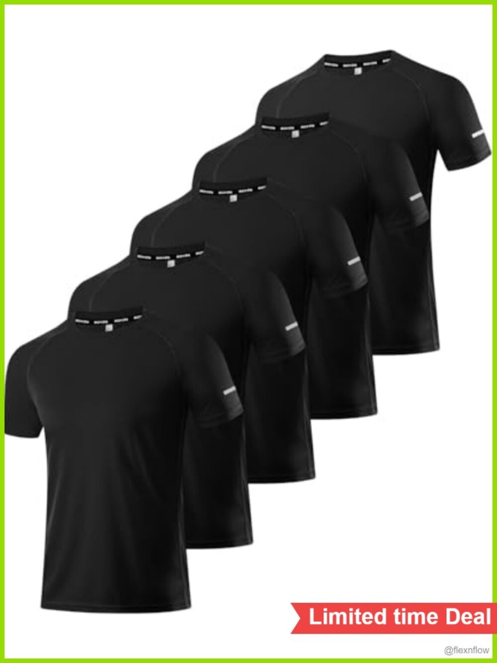Men's Dry Fit Moisture Wicking Athletic T-Shirts 5 Pack
